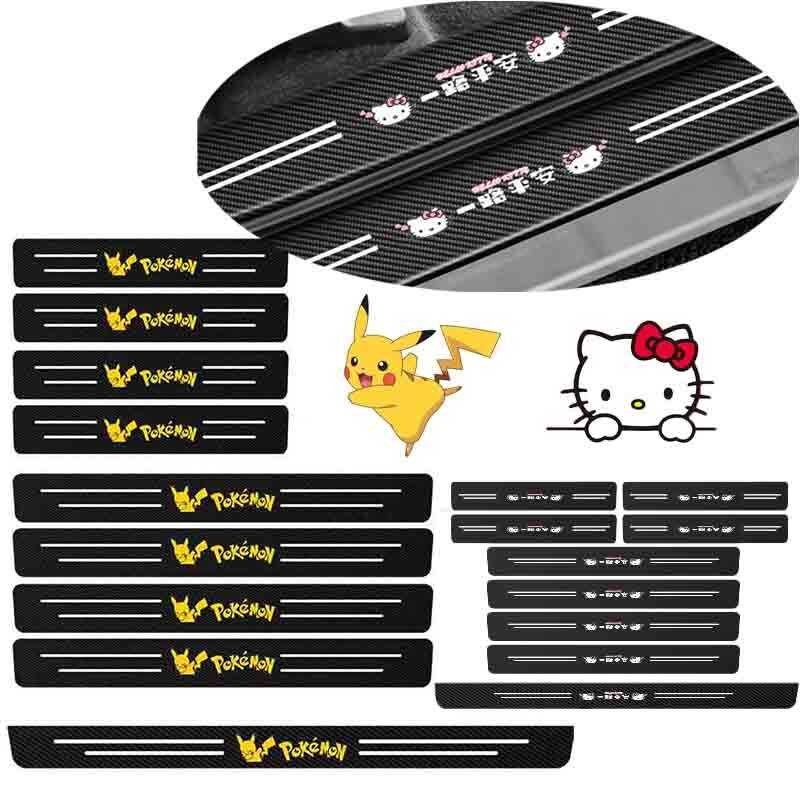 53 9Pcs/Set Sanrio Hello Kitty Car Door Protector Sill Stickers Kawaii