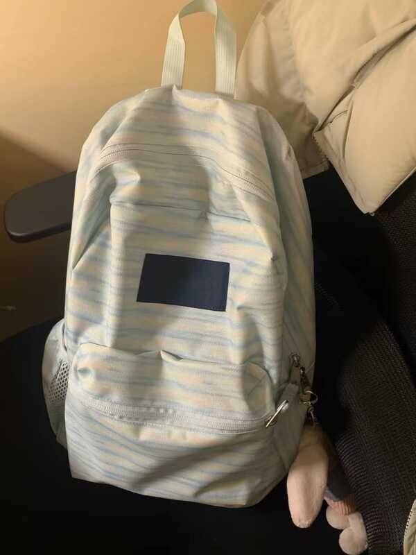 ck 2025 new model for students, lightweight backpack for class, simple striped backpack for ...