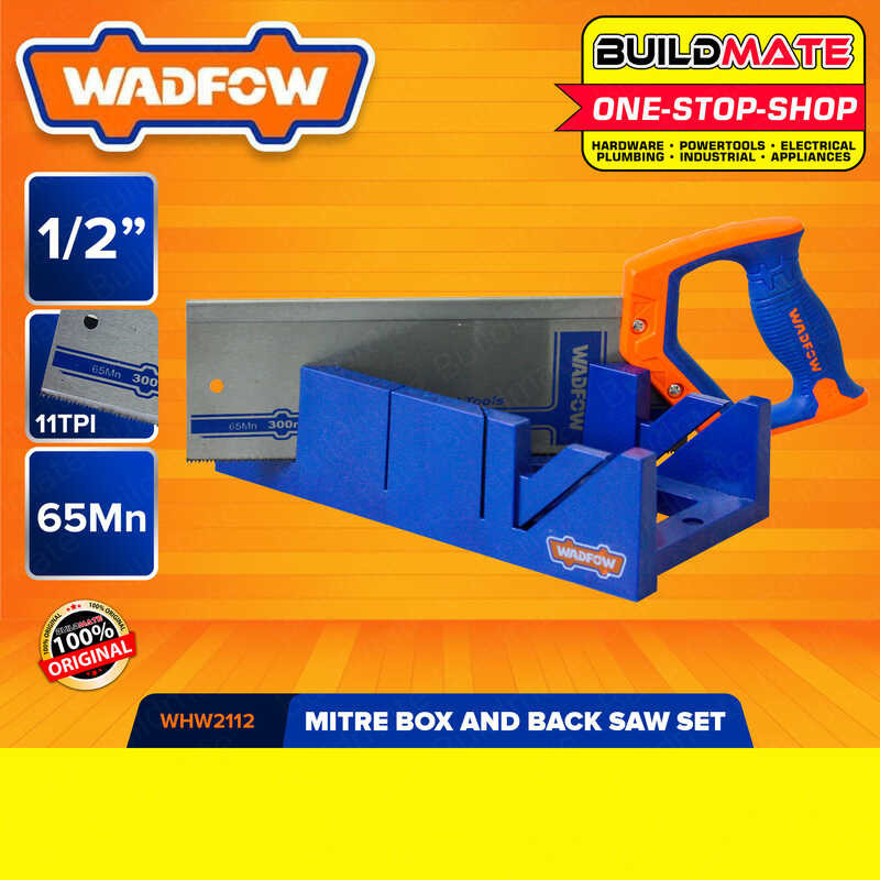 BUILDMATE Wadfow Mitre Box and Back Saw Set 12" Inch 11TPI Wood Cutting