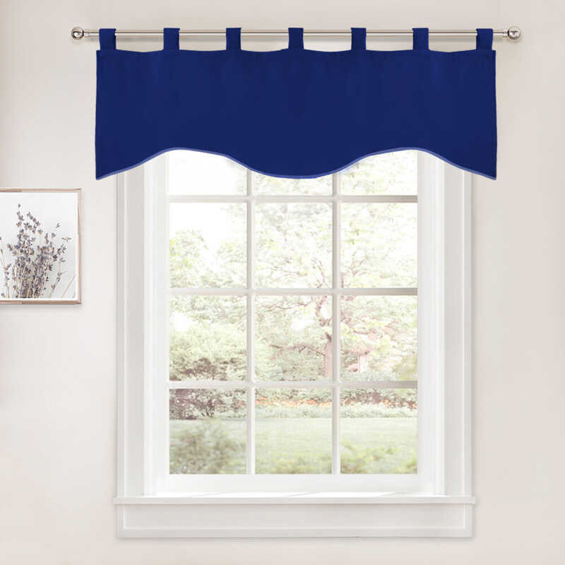 NICETOWN Blackout Scalloped Valances Curtain Tab Top Short Natural ...