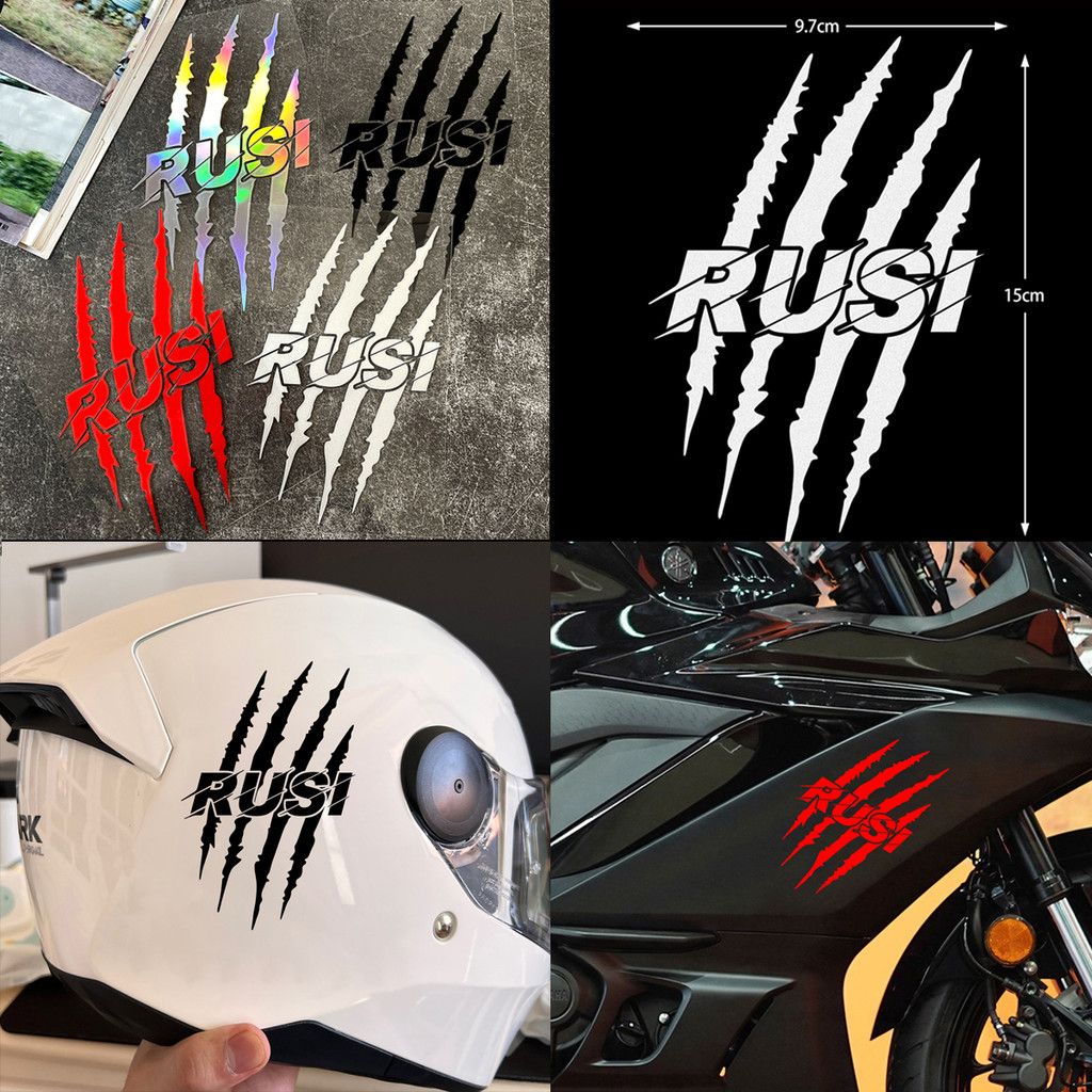 RUSI Logo Sticker Reflective Motorcycle Body Helmet Decal for Rusi Tc ...