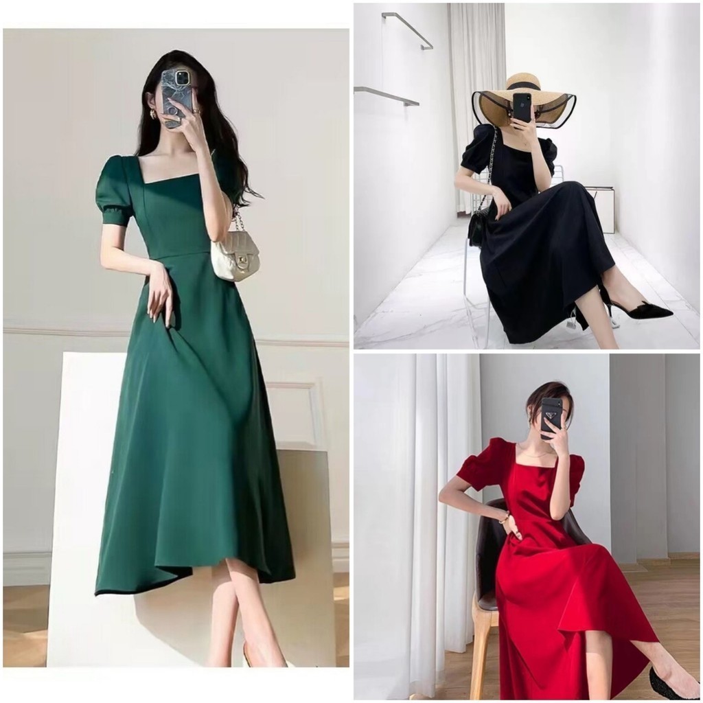 {Ship From Manila+COD}S-2XL Dress for Woman Elegant White Square Neck ...