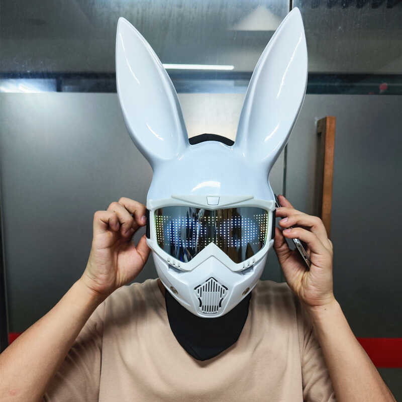 Bar Bunny Girl Cosplay Bluetooth Glow Programmable Scrolling Text