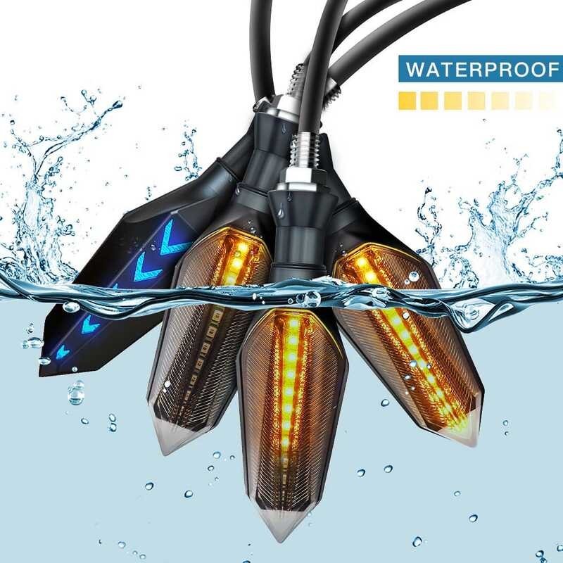 LED Motorcycle Turn Signal light Sequential Water Flowing Blinker ...