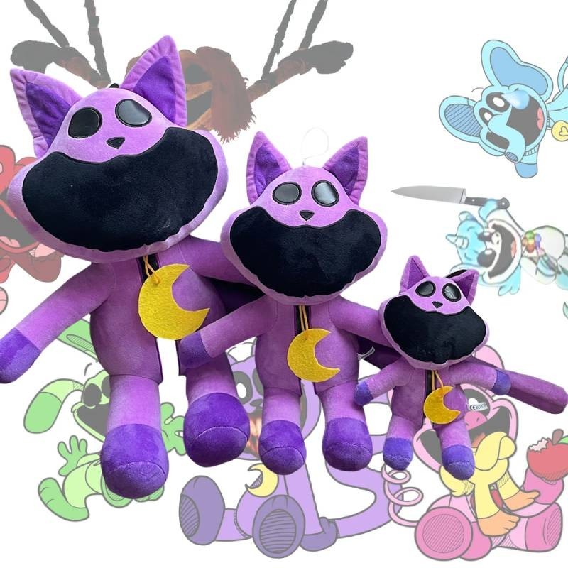 20cm-40cm Smiling Critters Terrifying Purple Cat Monster Plush | Shopee ...