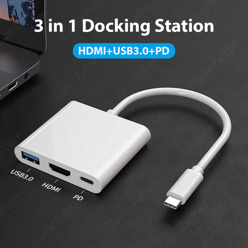 Multiport USB 3.0 Hub Docking Station High Speed Transmission Splitter ...