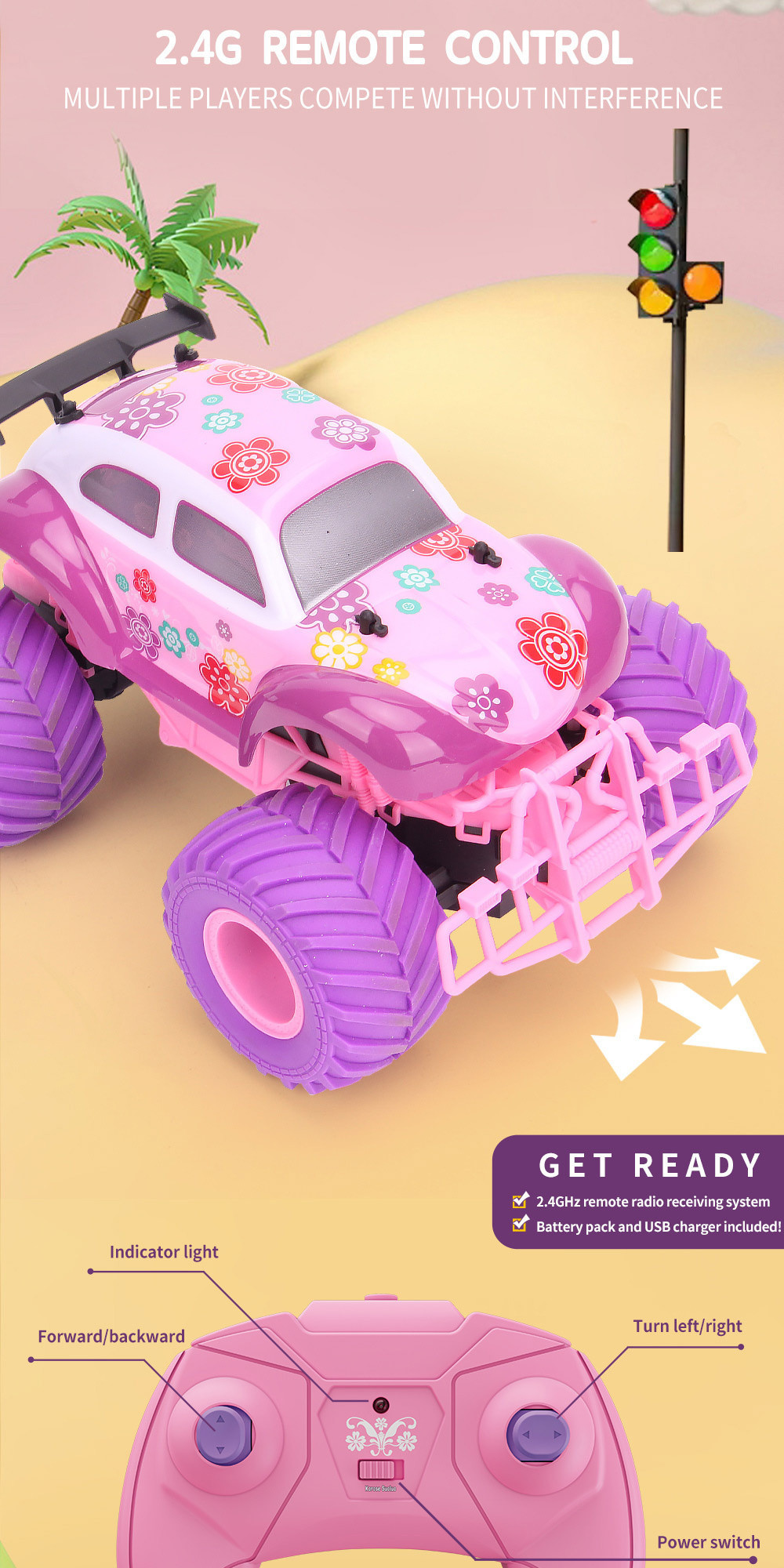 【PH Ready Stock 24h Shipping】JJRC Barbie 2.4G Remote Control car four ...