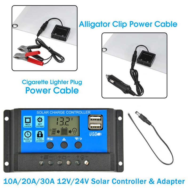 25W Solar Panel Dual USB 18V/5V With Controller Photovoltaic Cell ...
