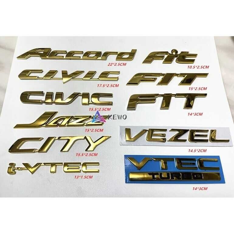 §≌ \65288A Vogue Pc Honda Gold · Trunk Letter Sticker Emblem Tail JAZZ ...