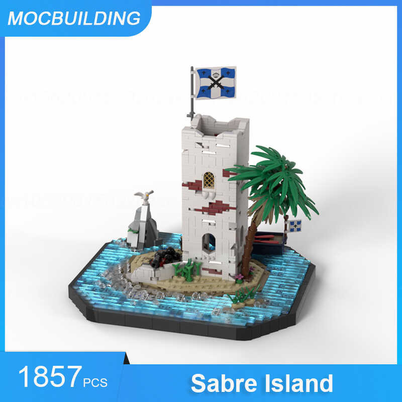 MOC Building Blocks Sabre Island Remastered Model DIY Assemble Bricks ...