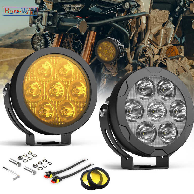 BraveWAY 4.5 Inch LED White/Yellow Work Headlight Fog Light For ...