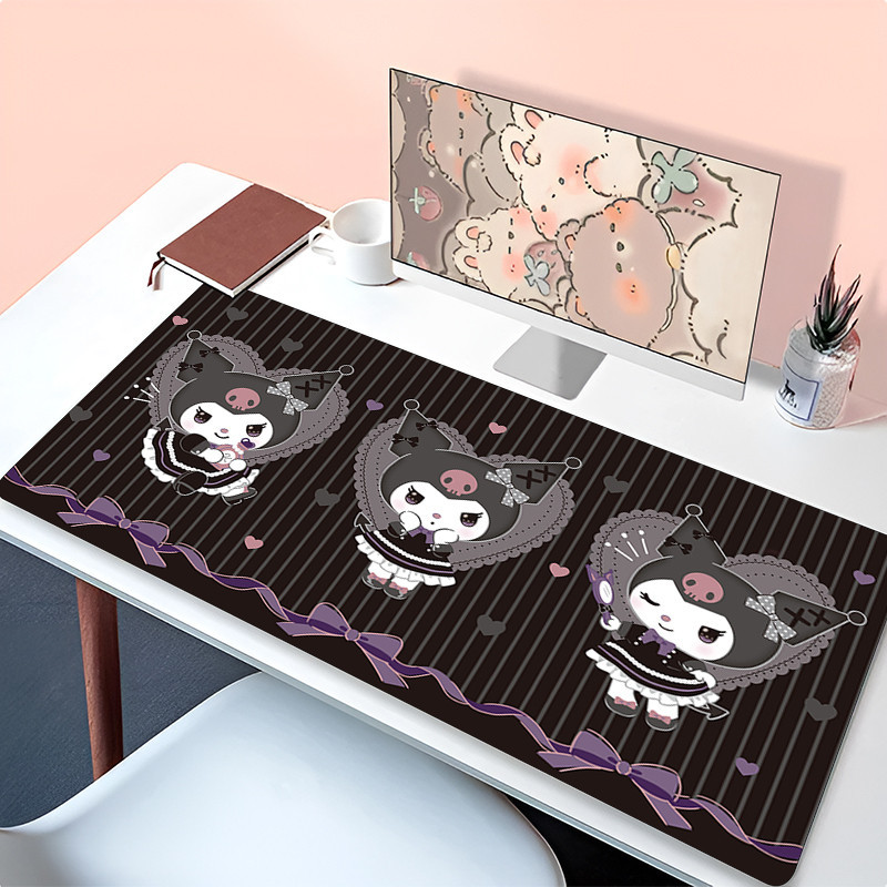 Sanrio Purple Cute Mouse Pad Kuromi Kawaii Anime Girl Desk Mat PC ...