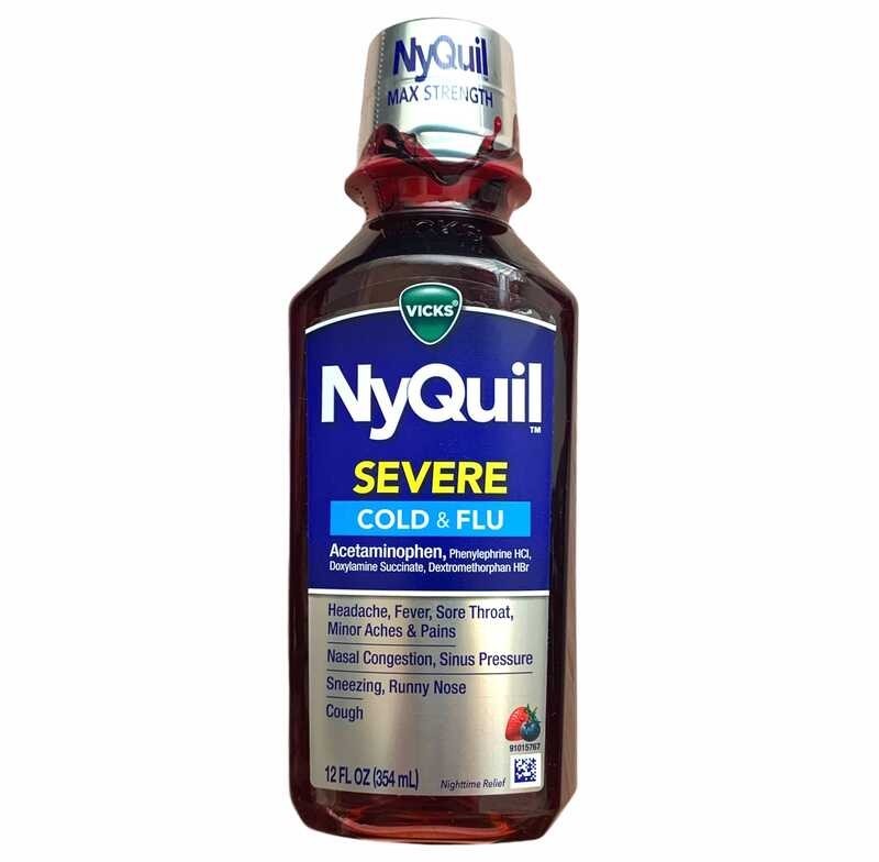 Vicks NyQuil SEVERE Cough Cold and Flu Nighttime Relief Berry Flavor