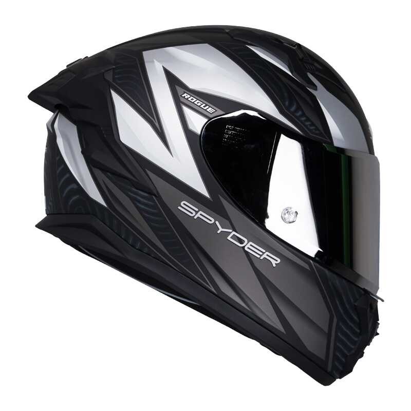 Spyder Rogue+ GD - BLACK OUT S9 Full Face Dual Visor Helmet (FREE Clear ...