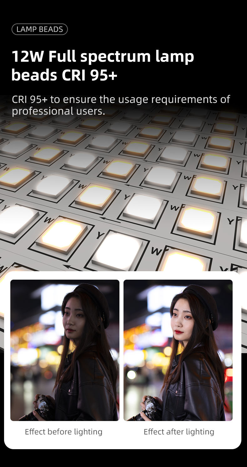 INKEE GC12 200 LED Lampe Vidéo,2700K-6500K Lampe LED à Main