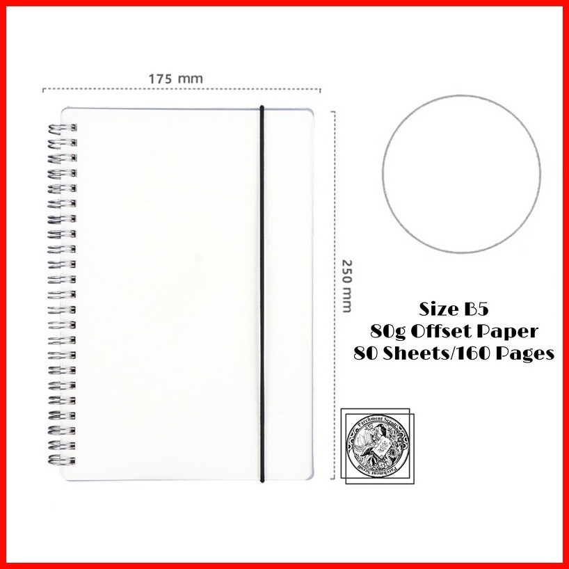∇ ⏌ Parchment Scroll Spiral Notebook A5/B5 With Garter (Blank, Cornell ...