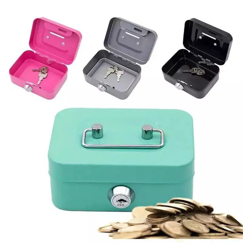 Small Money Lock Box Waterproof Cash Coin Money Secret Security Safe ...