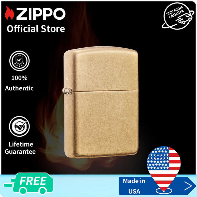 Zippo Armor® Tumbled Brass Windproof Pocket Lighter | Zippo 28496 ...