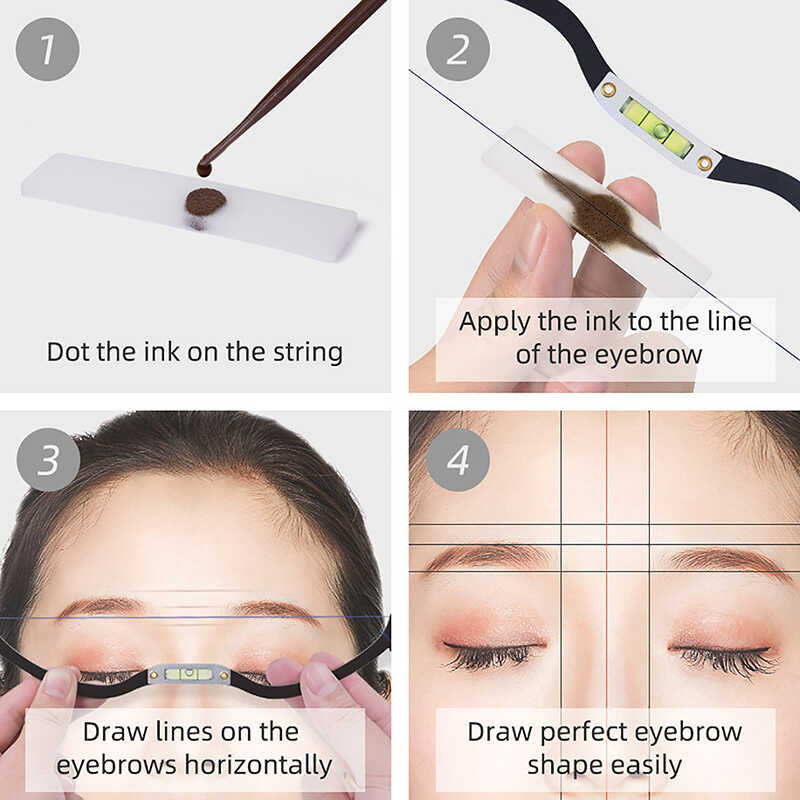 Level Tattoo Brow Ruler Eyebrow Positioning Hali-Permanent Line Ruler ...