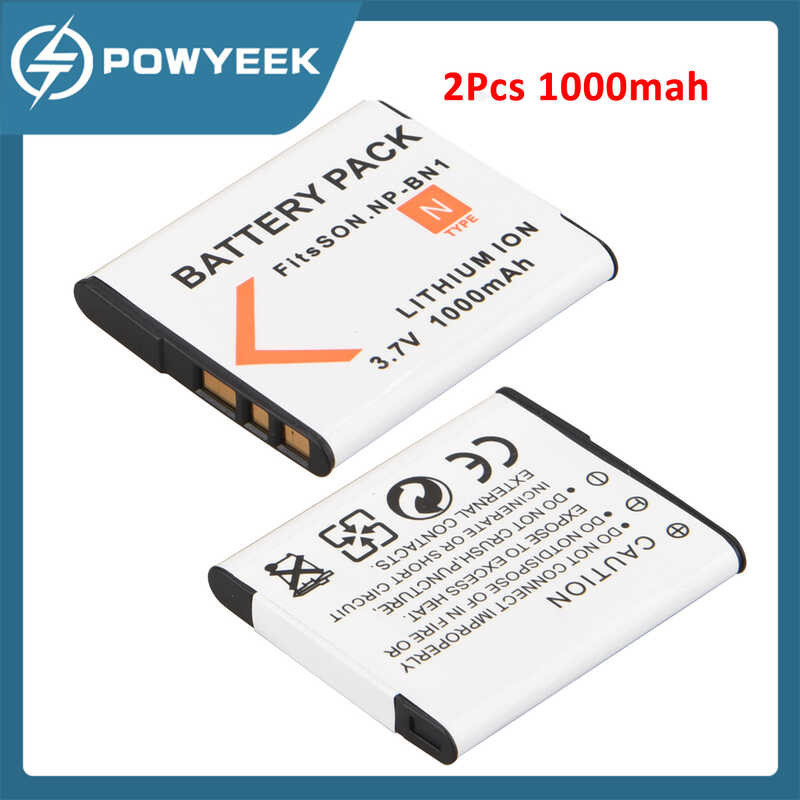 2Pcs 1000mah NP-BN1 Battery NPBN1 NP BN1 BN Camera Batteries For Sony ...