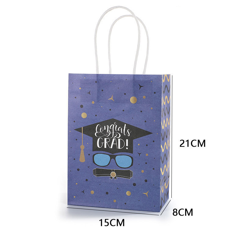 Graduation Gift Kraft Paper Bag With Handles Festival Gift Bag For ...