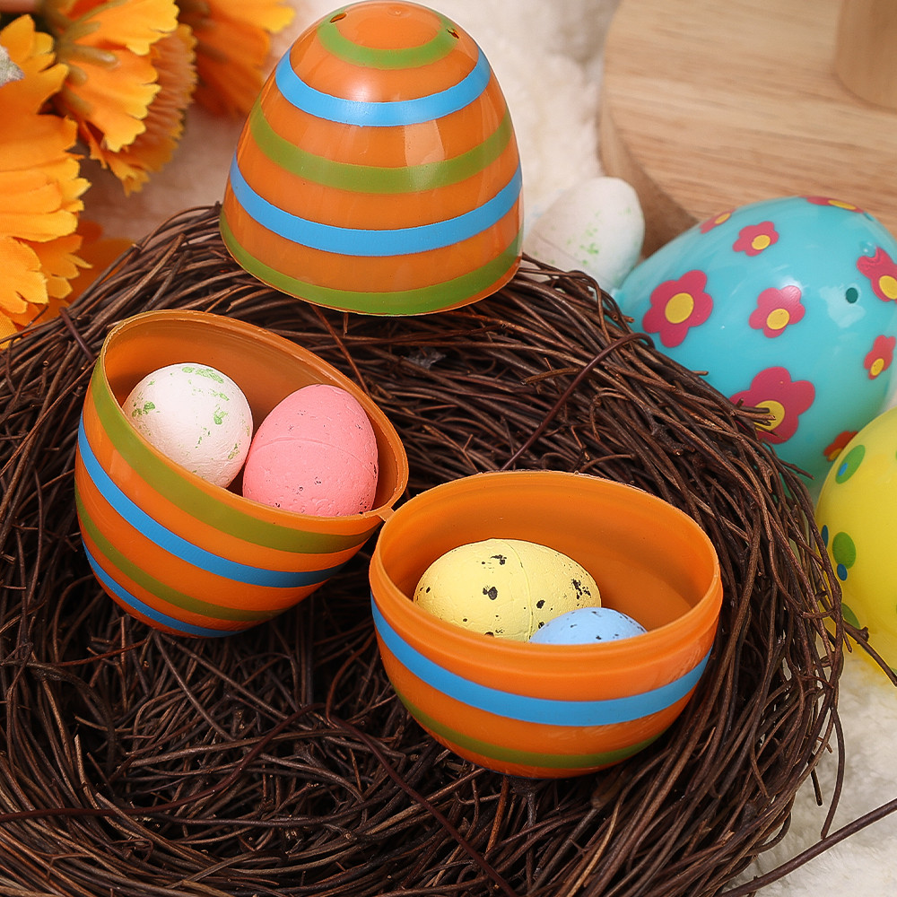 6Pcs Fillable Colorful Plastic Easter Eggs - Easter Bunny Eggs Candy ...