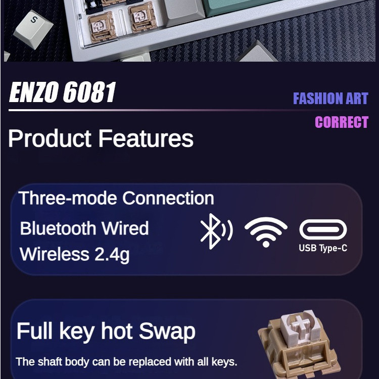 Lychee G81 Three-mode 2.4g Wireless Bluetooth Gasket Structure ...