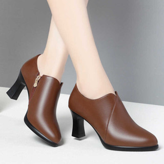 5.5 cm Comfortable Deep Mouth Soft Leather Shoes Women's Pumps 2024 ...