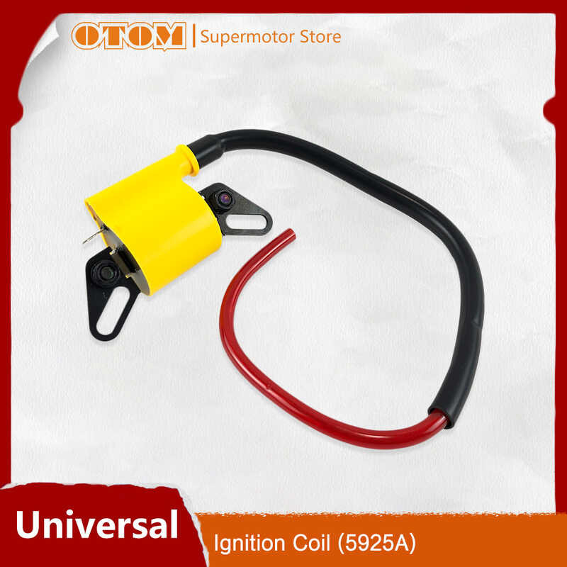 OTOM Motorcycle High Voltage Package Ignition Coil Booster Engine Copper Wire Spark Plug Nozzle