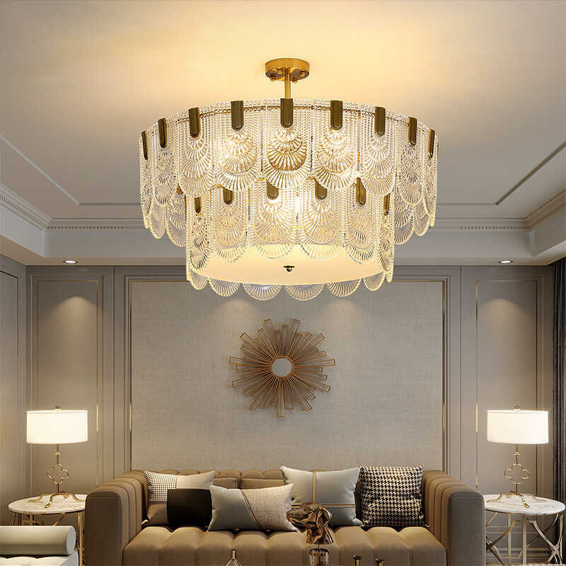 Nordic minimalist living room main light Italian modern luxury glass ...