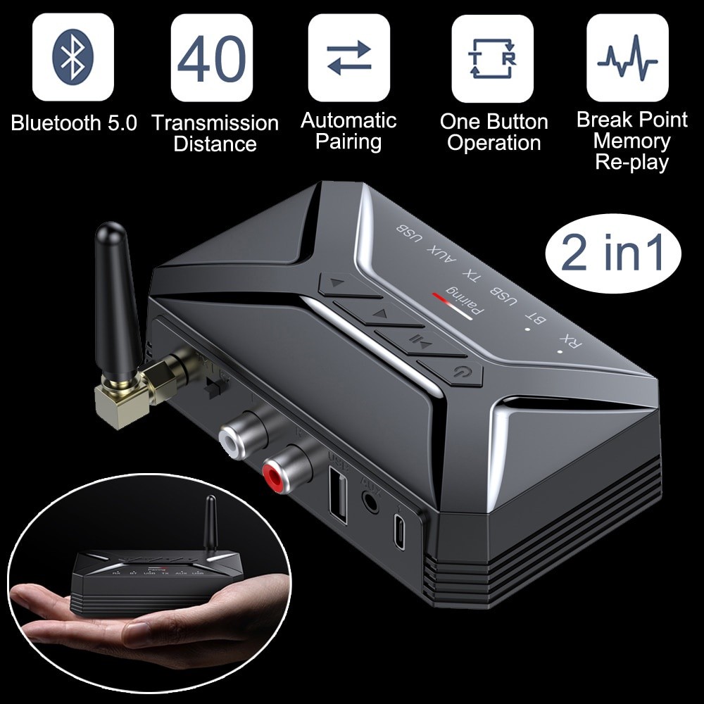 2 In 1 Bluetooth Audio Converter Bluetooth 5.0 Receive Device ...