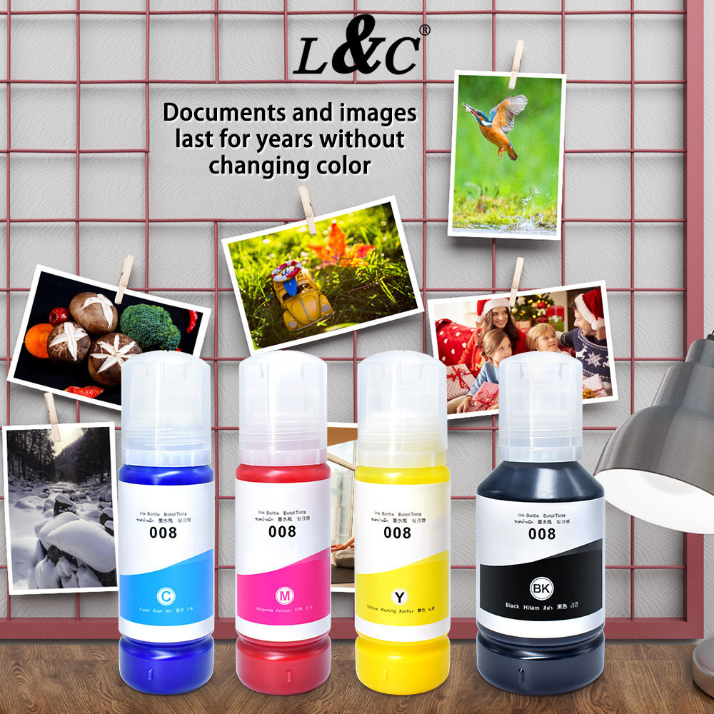 L&C 008 Pigment Ink For Epson 008 Ink For Epson L6460 L6490 L6550 L6570 ...