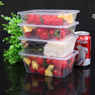 25Pcs Disposable Plastic Lh Box Black Carry Out Food Containers With ...