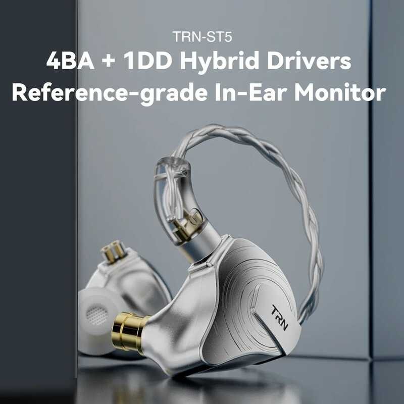 TRN ST5 4BA+1DD 3in1 Plug In Ear HIFI Wired Ear Hybrid Hanging 10 ...