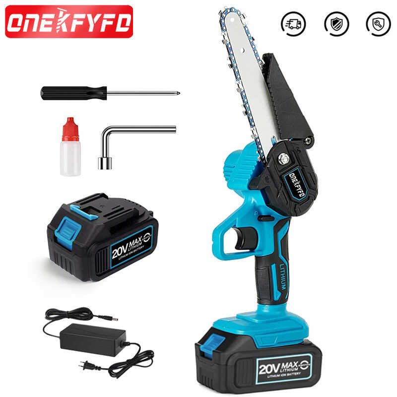 6 Inch Mini Electric Saw Chainsaw Wireless Rechargeable Wood Trees ...