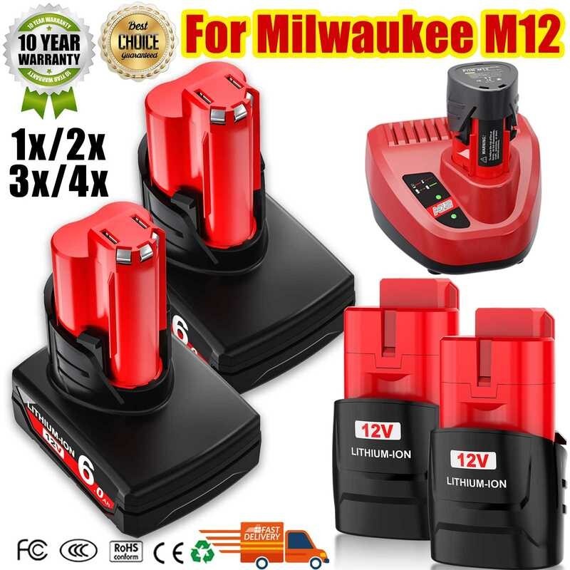 6000Mah Para Sa Milwaukee M12 Rechargeable Battery Para Sa 12V Cordless ...