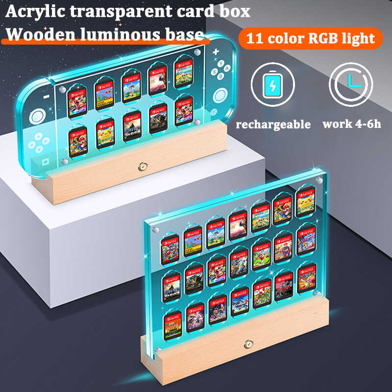 20 Acrylic Transparent Magnetic Card CA Para Sa Nintendo Oled/Lite ...