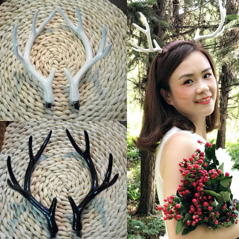 Simulasyon Ng Plastic Deer Antlers Decor Cosplay Black Deer Antlers ...