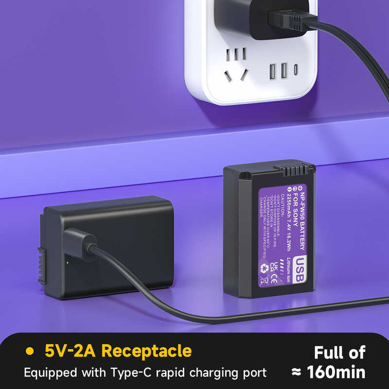 NPFW50 NP FW50 NPFW50 Type C USB Charging Camera Battery for Sony ZV