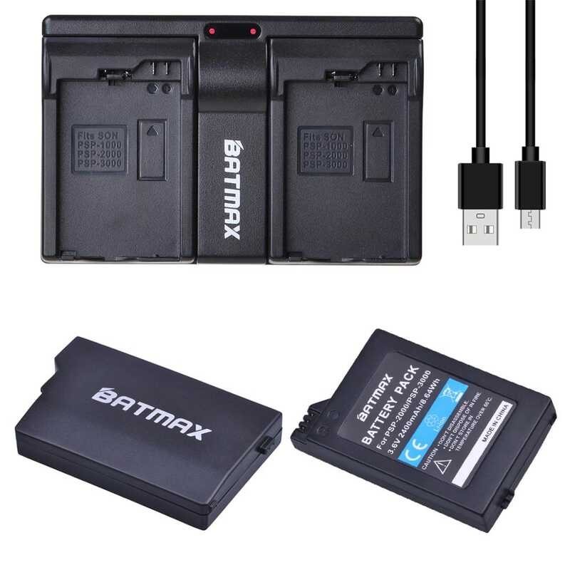 Batmax 2PPSP PSP-2000/3000 Battery 2400mAh With LED Dual USB Charger - Replacement Battery Kit