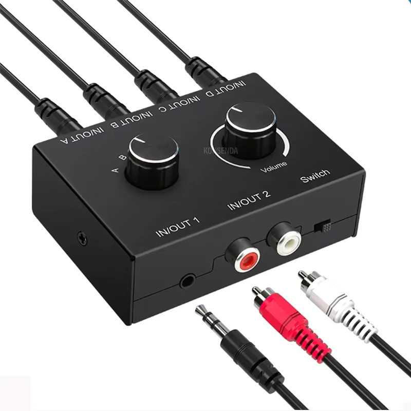 Dual Way 3.5mm Stereo Audio Switcher Splitter Bi-directional Stereo ...