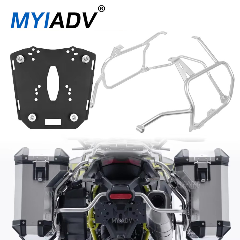 Luggage Rack Motorcycle, Iron Motorcycle Side Saddle Bag Support Rack Storage Space Accessories For V7 Stone Special Custom (Left: MV833 BBZJ