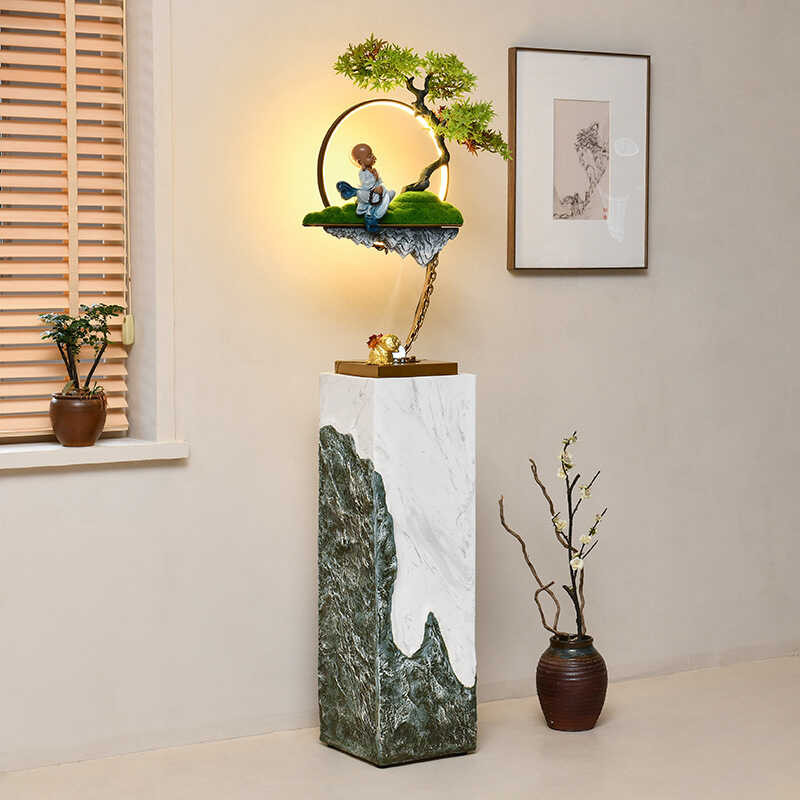 Zen inspired indoor floor to ceiling water display, circulating water ...