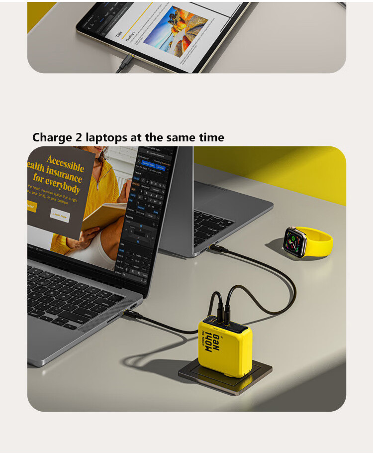 AOHI 140W USB C Charger PD3.1 3-Port GaN+ Laptop Wall Charger 100W Fast ...