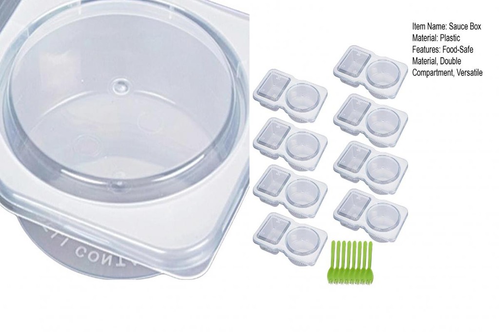 [LV] Double Compartment Condiment Container Food-safe Double ...
