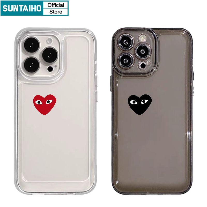 Suntaiho Funny Love's Eyes CDG Couple Phone Case for Iphone 15 14 12 13 ...