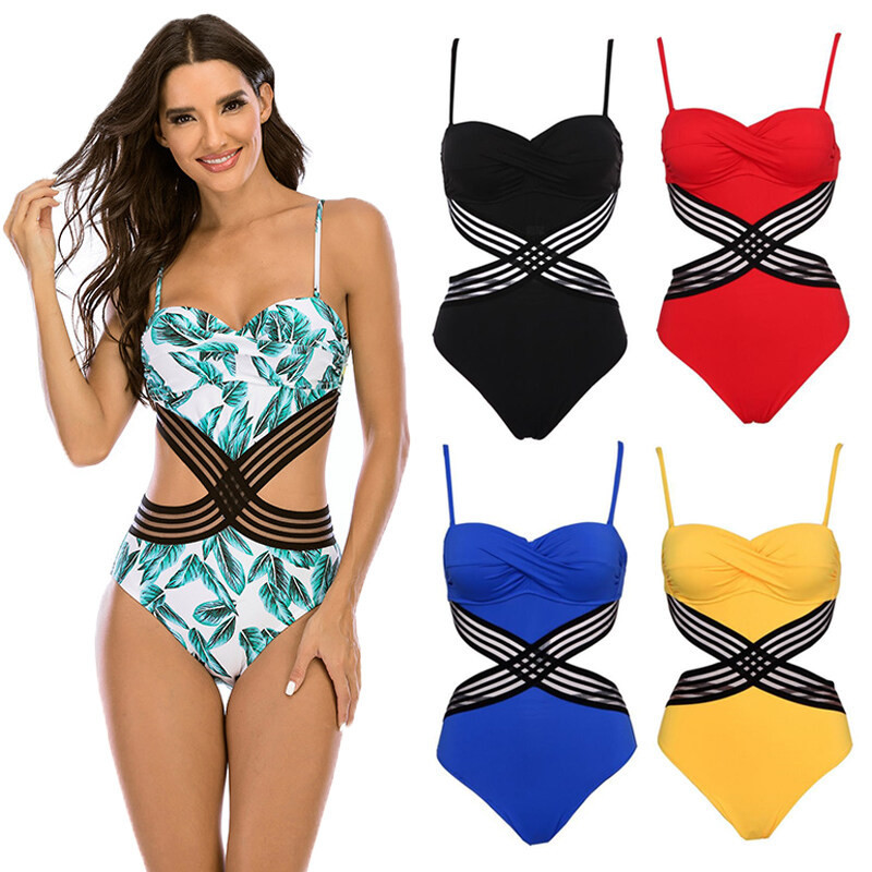 TAVIMART  -  Blue White Striped Crop Top Swimwear Women Sexy Two Pieces Swimsuit Padded Bathing Suit Korean Summer Beach Wear Monokini