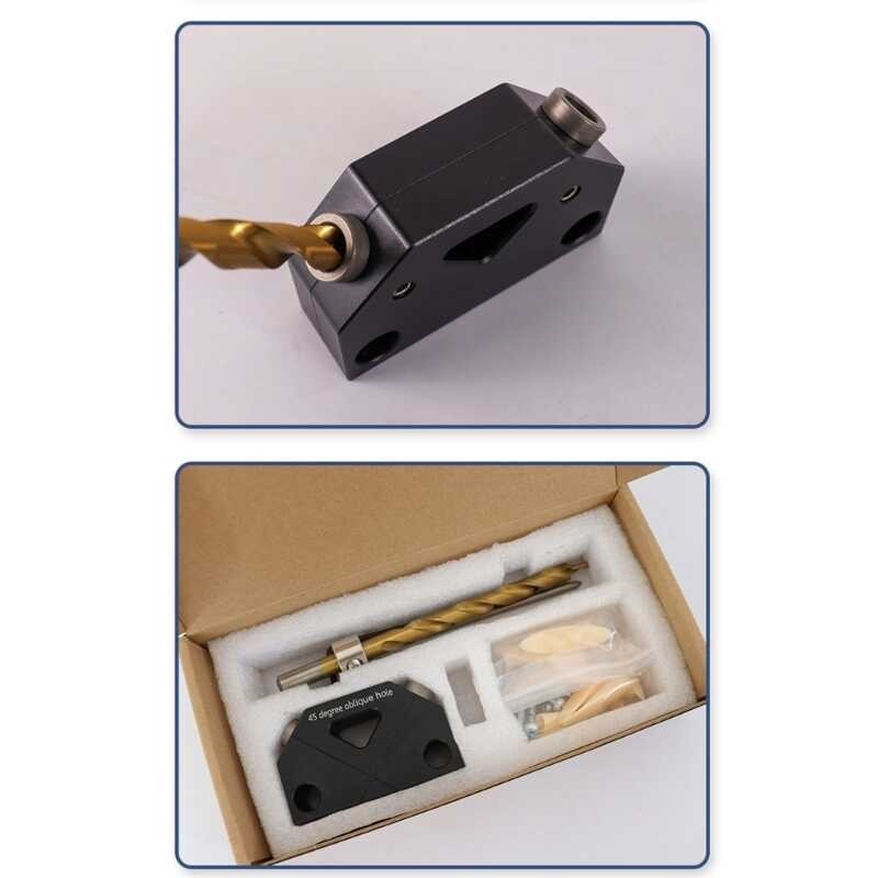 Oblique Pocket Hole Screw Jig Positioner 45° Locator Woodworking Tool ...