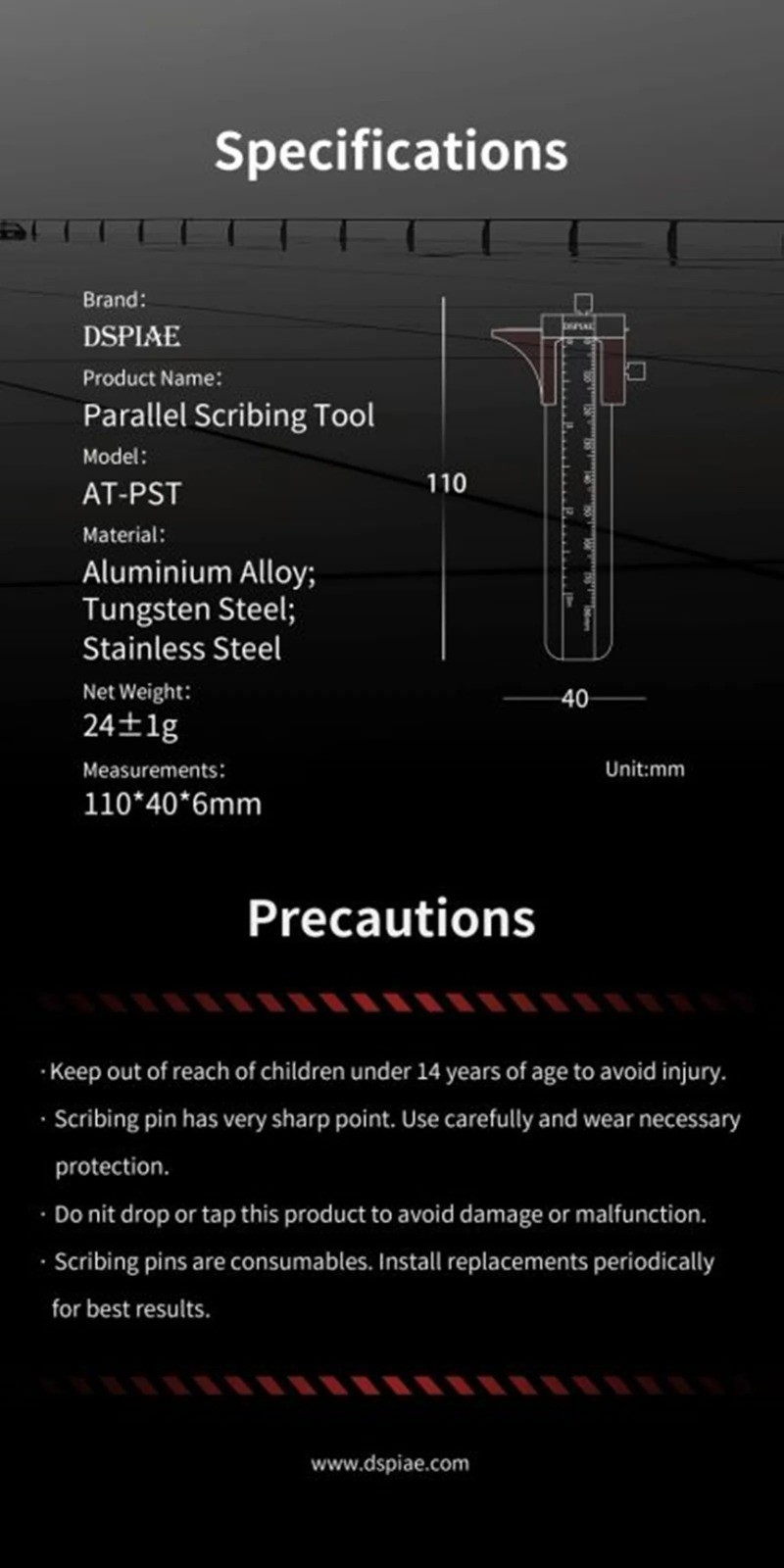 Dspiae AT-PST Parallel Scribing Tool Isometric Line Engraver Parallel ...