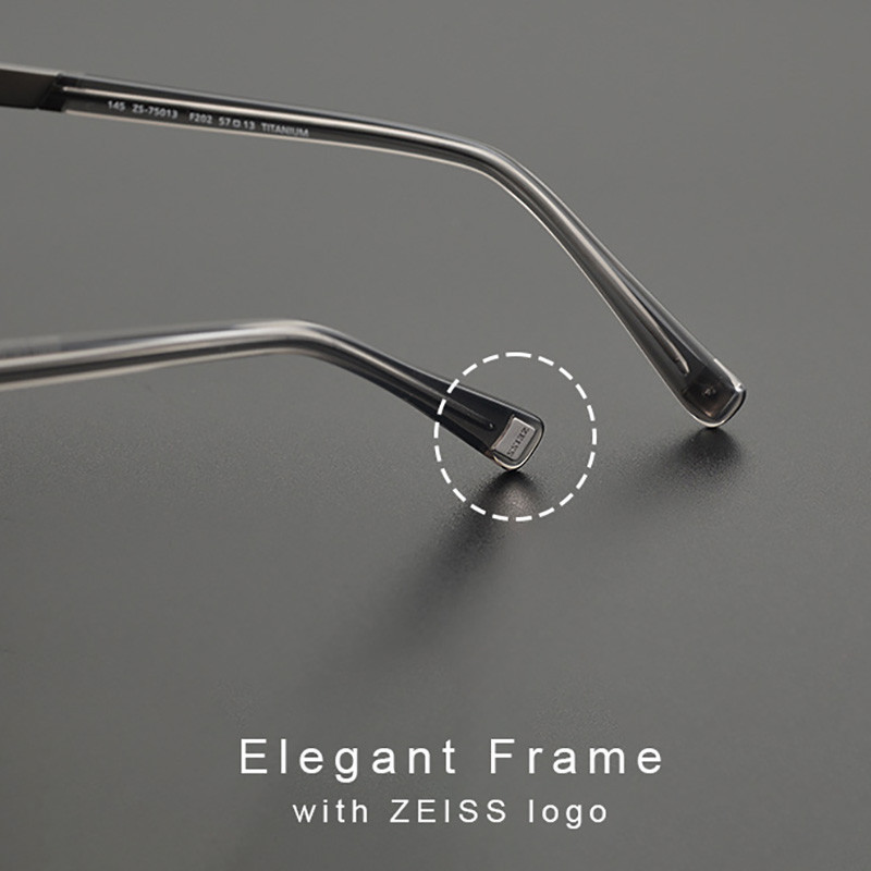 Spectacle Frame 75013 Non-allergic Pure Titanium Leg Light-weight Frame ...
